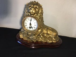 Bradley And Hubbard Cast Iron Lion Moving Eye Clock Marked 1898 Running