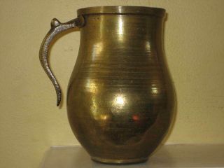 Antique 18th C Brass Copper Tankard Handle Rivets Canadian French Fur Trader 4