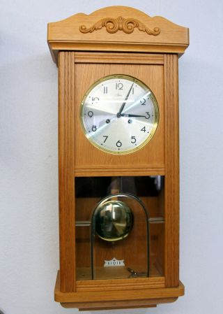 Old Wall Clock Chime Clock Regulator Franz Hermle & Sohn FHS 8