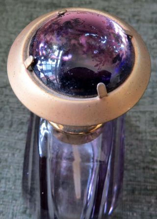 Vintage MCM Purple Glass Perfume Bottle Pump Spray Made In West Germany Art Deco 4