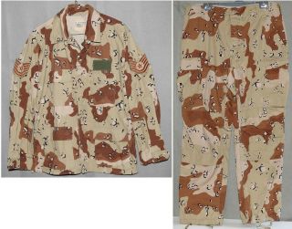 Usaf Uniform Desert Camouflage " Chocolate Chip " Combat Pattern Sz Large Regular