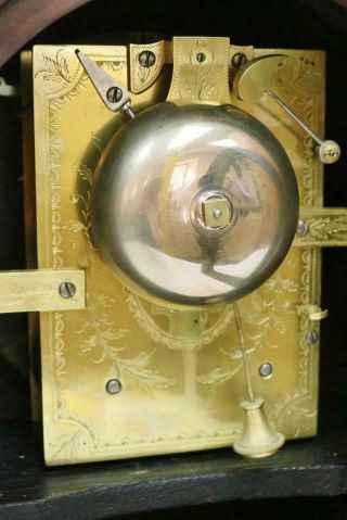 Antique English Mahogany London Triple Pad Top Twin Fusee Verge Bracket Clock 12