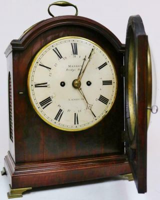 Antique English Mahogany London Triple Pad Top Twin Fusee Verge Bracket Clock 8