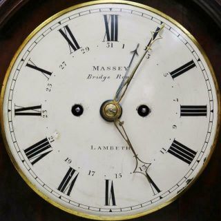 Antique English Mahogany London Triple Pad Top Twin Fusee Verge Bracket Clock 9