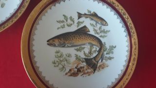 3 Antique French Fish Oyster Plate 1940 CHASTAGNER Porcelain Limoge 2