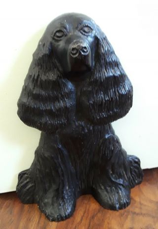 Vintage 1949 Virginia Metalcrafters Cast Iron Cocker Spaniel Dog Doorstop Signed