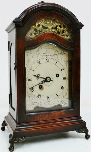 Rare Antique English Mahogany 18thc Single Fusee Verge Escapement Bracket Clock 2