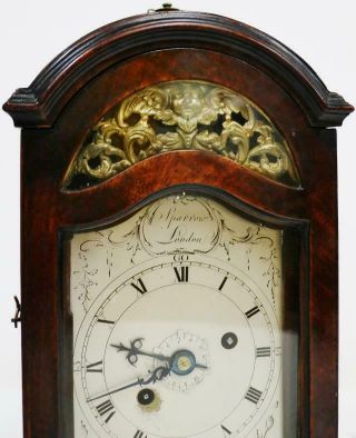 Rare Antique English Mahogany 18thc Single Fusee Verge Escapement Bracket Clock 7