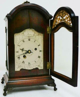 Rare Antique English Mahogany 18thc Single Fusee Verge Escapement Bracket Clock 8