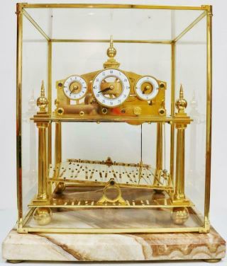 Rare Large Vintage English Single Fusee Congreve Mystery Automation Table Clock