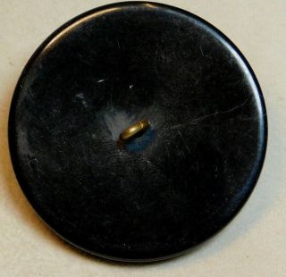X - LARGE Antique Vintage BUTTON Carved Black Bakelite Blue Gem B3 4