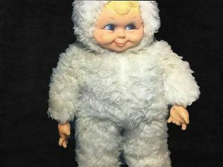 Vintage Rushton Rubber Face Snow Baby Push Doll RARE 20” Midcentury 2