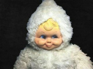 Vintage Rushton Rubber Face Snow Baby Push Doll RARE 20” Midcentury 3