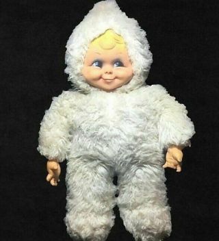 Vintage Rushton Rubber Face Snow Baby Push Doll RARE 20” Midcentury 8