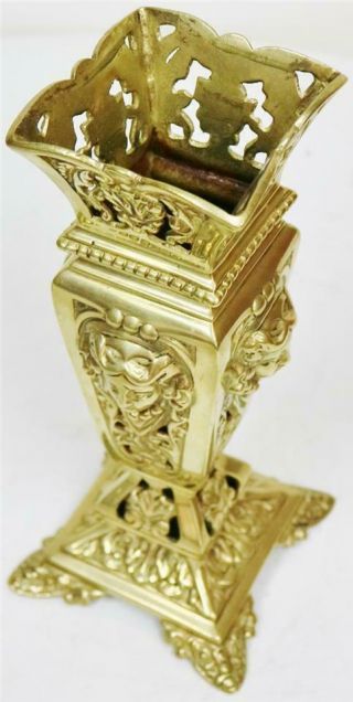 Antique French Pierced Bronze Ormolu Mantel Clock Side Urn Garnitures 6
