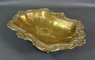 1860s French Napoleon Iii Empire Style Ornate Brass Centerpiece Footed Bowl