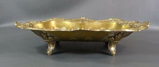 1860s French Napoleon III Empire style Ornate Brass Centerpiece Footed Bowl 2