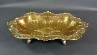 1860s French Napoleon III Empire style Ornate Brass Centerpiece Footed Bowl 3