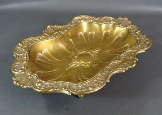 1860s French Napoleon III Empire style Ornate Brass Centerpiece Footed Bowl 5