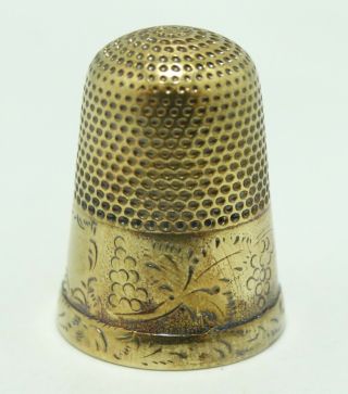 Vintage 14k Yellow Gold 17mm Thimble 4.  4 Grams.  9 Inch D8405