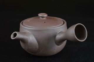 S6473: Japanese Banko - ware Flower sculpture TEAPOT Kyusu Sencha,  Tea Ceremony 2