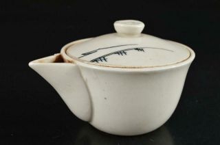 S6211: Japanese Old Kiyomizu - Ware Muffle Painting Tea Pot Houhin Kyusu Sencha