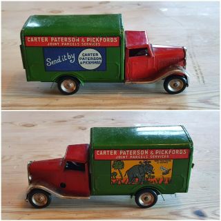 Vintage post war Triang Minic Carter Patterson & Pickfords van truck tinplate 3