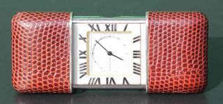 Tiffany & Co Atlas Travel Clock Very Rare Red Snakeskin