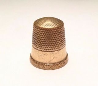 Antique Ornate Sewing Thimble Gold Filled Size 11