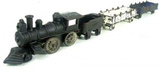 Dent Antique Cast Iron Train Freight Car 4 Piece Set