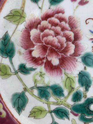 Chinese Famille Rose Porcelain Nyonya Straits Phoenix Plate 19th C 3