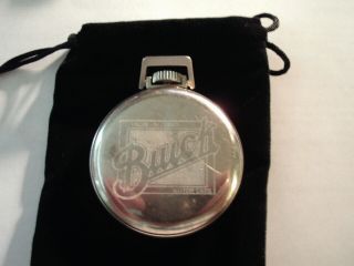 Vintage 16S Pocket Watch Buick Auto Theme Case & Dial Runs Well. 4