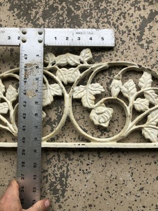 Antique Cast Iron White Salvaged Wall Decoration " Roses & Leaves " Unique Piece