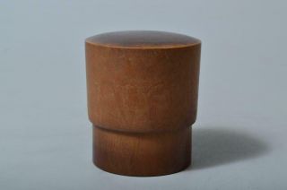 T213: Japanese Wooden Shapely Tea Caddy Chaire Container,  Auto Tea Ceremony