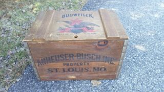 Vintage Budweiser Anheuser Busch 100 Years Wooden Box Crate