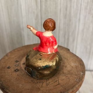 Antique Tape Measure Germany Figural Celluloid Girl With Mandolin 3
