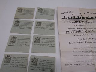 OLD VINTAGE 1927 PSYCHIC BASEBALL BASE BAL CARD BOARD GAME ORIG.  BOX COMPLETE 4