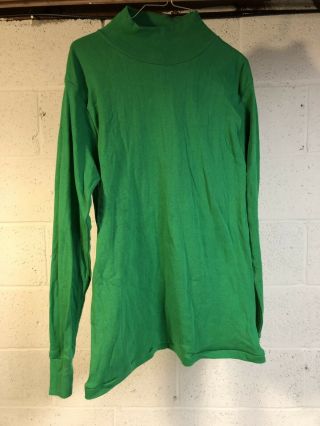 1990 Usn Green Flight Deck Shirt Long Sleeve Cotton Crewman’s Jersey Carrier Xl