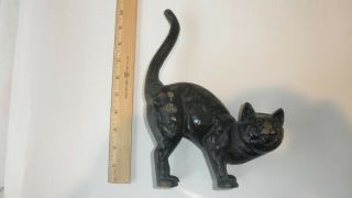 Vintage Hubley Cast Iron Black Cat Doorstop