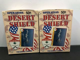 2 X Operation Desert Shield 1991 Pacific Trading Card Box Of 36 Wax Packs