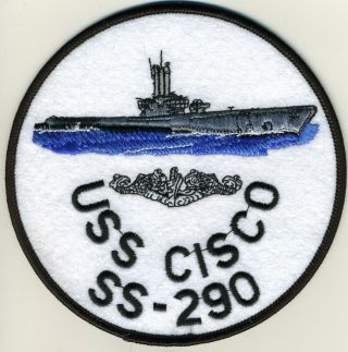 Uss Cisco Ss 290 - Sub On Sea Bc Patch Cat No C5707