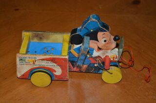 Fisher Price Mickey Mouse Pull Toy Safety Patrol With Siren Still