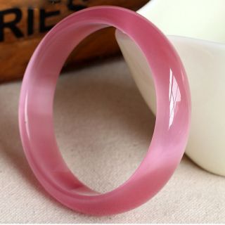 60mm Chinese Natural Pink Lavender Nephrite Jade/ Gems Bracelet Bangle