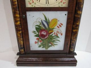 ANTIQUE SETH THOMAS OGEE CLOCK WITH ALARM,  8 DAY,  TIME/STRIKE 6