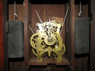 ANTIQUE SETH THOMAS OGEE CLOCK WITH ALARM,  8 DAY,  TIME/STRIKE 7