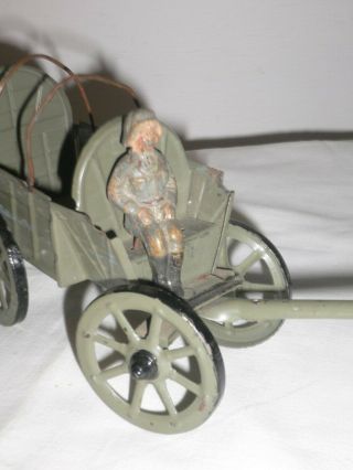 VINTAGE TINPLATE MILITARY HORSE WAGON TIPPCO LINEOL HAUSSER MARKLIN????? 4