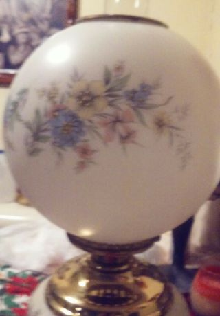 Antique Gone with the Wind Banquet Parlor Lamp with PInk Flowers 20 