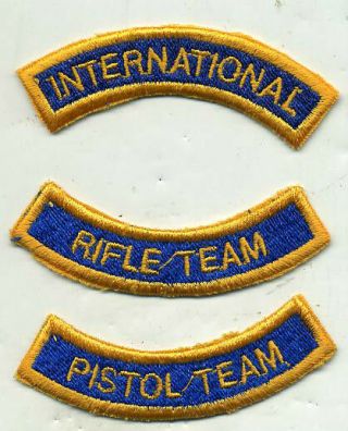Vintage Us Army International Rifle & Pistol Team Patches Tabs Cut Edge