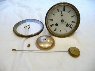 Antique French Complete Striking Clock Movement " Jappy Freres " Ticking Project