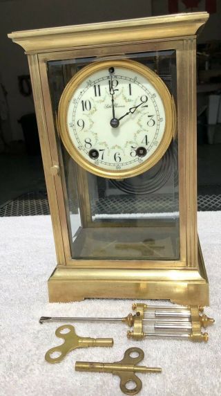 1910’s Antique Seth Thomas Crystal Regulator Mantel Clock Correctly 2